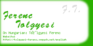 ferenc tolgyesi business card